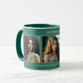 Funny Aquamarin Art Déco Foto Tasse (Vorderseite Links)