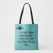 Funny Aquamarin Blue Cat Meme Tasche (Vorderseite)