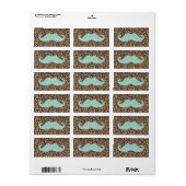 Funny Aquamarin Green Blly Mustache und Animal Pri Adressaufkleber (Vorne)