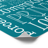 Funny Aquamarin Toilet Bad Sign Poster Printwerbun (Ecke)