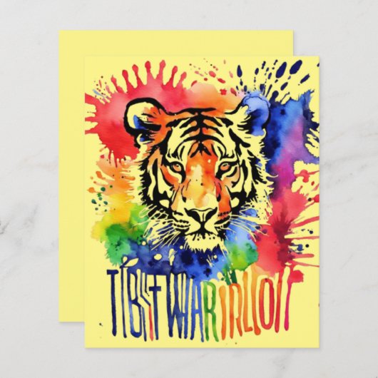 Funny Aquarell bunter Tiger (Vorne/Hinten)