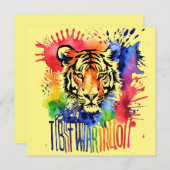 Funny Aquarell bunter Tiger (Vorne/Hinten)