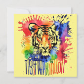 Funny Aquarell bunter Tiger (Vorderseite)