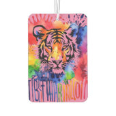 Funny Aquarell bunter Tiger Autolufterfrischer (Rückseite)