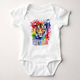 Funny Aquarell bunter Tiger Baby Strampler