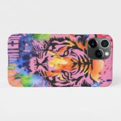 Funny Aquarell bunter Tiger iPhone Hülle (Rückseite (Horizontal))