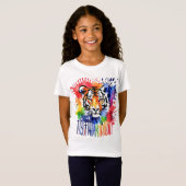 Funny Aquarell bunter Tiger T-Shirt (Vorne ganz)