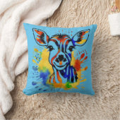 Funny Aquarell farbige Antilope Kissen (Decke)