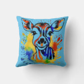 Funny Aquarell farbige Antilope Kissen (Rückseite)