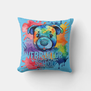Funny Aquarell farbiger Hund Kissen