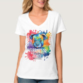 Funny Aquarell farbiger Hund T-Shirt (Vorderseite)