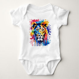 Funny Aquarell farbiger Löwe Baby Strampler