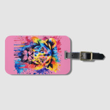 Funny Aquarell farbiger Löwe