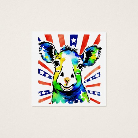 Funny Aquarell farbiges Schaf (Vorderseite)