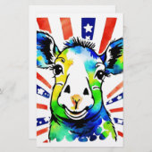 Funny Aquarell farbiges Schaf Briefpapier (Vorne/Hinten)