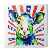 Funny Aquarell farbiges Schaf Fliese (Vorderseite)