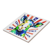 Funny Aquarell farbiges Schaf Fliese (Seite)