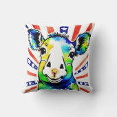 Funny Aquarell farbiges Schaf Kissen (Rückseite)