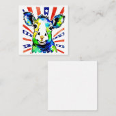 Funny Aquarell farbiges Schaf Mitteilungskarte (Vorne/Hinten)