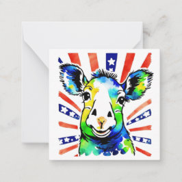 Funny Aquarell farbiges Schaf Mitteilungskarte