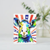 Funny Aquarell farbiges Schaf Postkarte (Stehend Vorderseite)