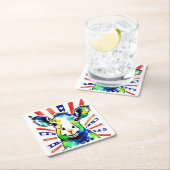 Funny Aquarell farbiges Schaf Rechteckiger Pappuntersetzer (Vor Ort)