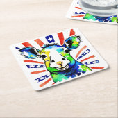 Funny Aquarell farbiges Schaf Rechteckiger Pappuntersetzer (angewinkelt)