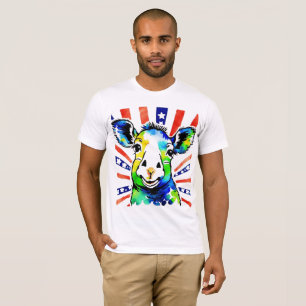 Funny Aquarell farbiges Schaf T-Shirt