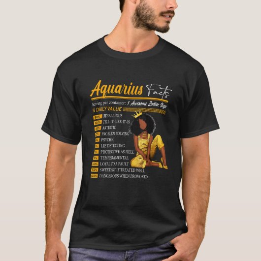 Funny Aquarius Fakten Phantastisches Zodiac-Schild T-Shirt (Vorderseite)