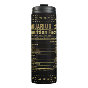 Funny Aquarius Nutrition Fakten Thermosbecher