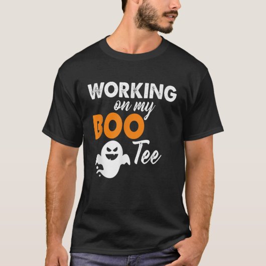 Funny arbeitet an meinem Boote Halloween Hintern G T-Shirt (Vorderseite)