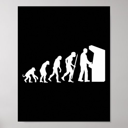 Funny Arcade Evolution Arcade Alte Schule Videospi Poster (Vorne)