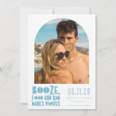 Funny Arch Foto Beach Hochzeit Save the Date (Vorderseite)