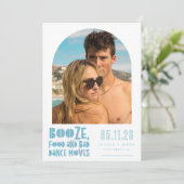 Funny Arch Foto Beach Hochzeit Save the Date (Stehend Vorderseite)