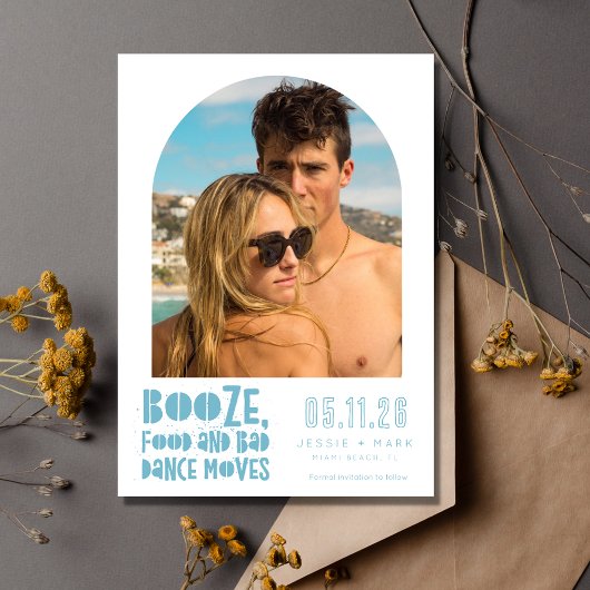 Funny Arch Foto Beach Hochzeit Save the Date