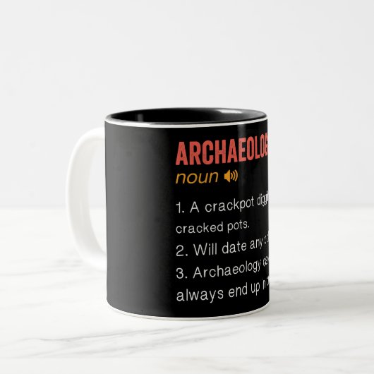 Funny Archeologist Definition Zweifarbige Tasse (Vorderseite Links)