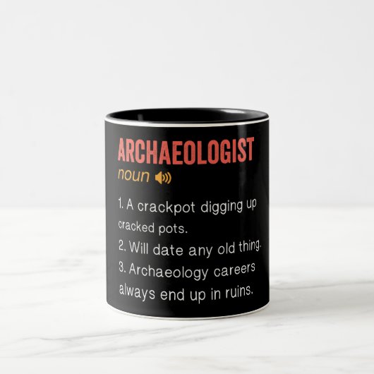 Funny Archeologist Definition Zweifarbige Tasse (Mittel)
