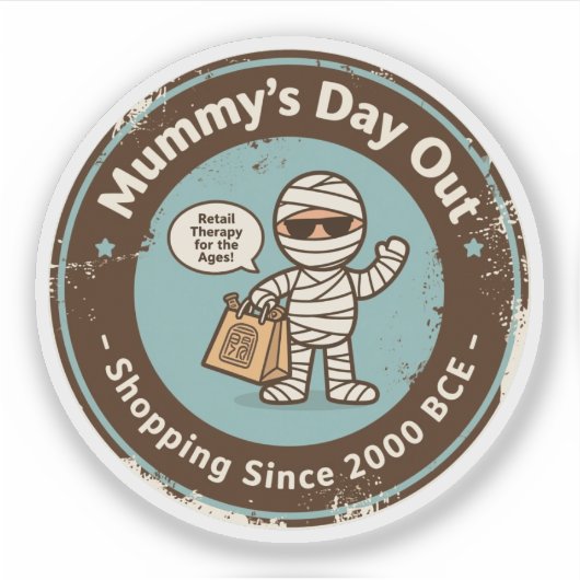 Funny Archeology Shopping Spaß Aufkleber (Vorderseite)