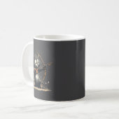 Funny Archer Cat With Bow And Arrow Graphic Costum Kaffeetasse (Vorderseite Links)