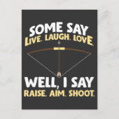 Funny Archery Raise Aim Shoot Bow Archer Postkarte (Vorderseite)