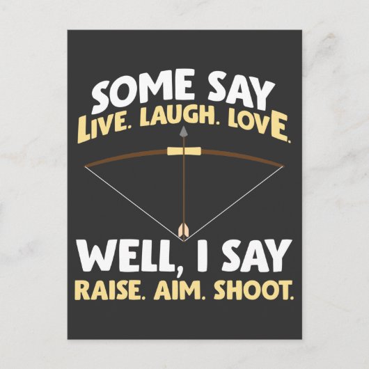 Funny Archery Raise Aim Shoot Bow Archer Postkarte (Vorderseite)
