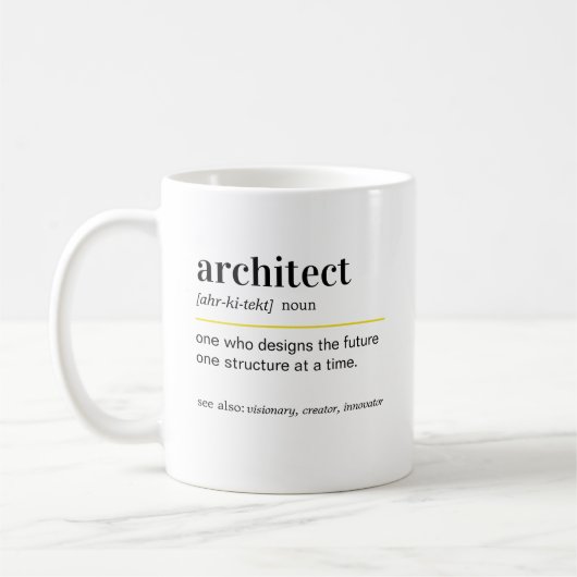 Funny Architect Definition Gift Kaffeetasse (Links)