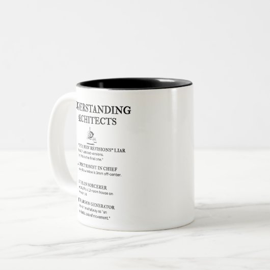 Funny Architect Definitions Zweifarbige Tasse (Vorderseite Links)