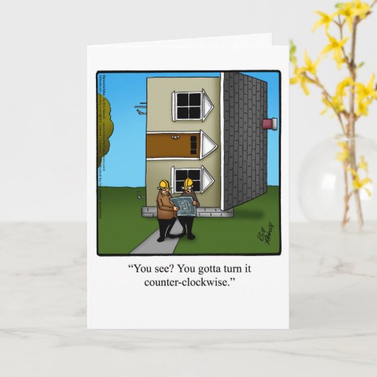 Funny Architect Spaß Grußkarte Karte (Gelbe Blume)