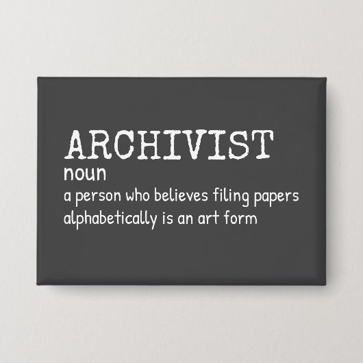 Funny Archivist Definition Button (Vorderseite)