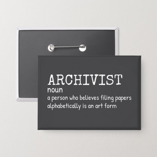 Funny Archivist Definition Button (Vorderseite/Rückseite)
