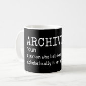Funny Archivist Definition Kaffeetasse (Vorderseite Links)