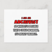 Funny Archivist .. Sehr unwahrscheinlich Postkarte (Vorderseite)
