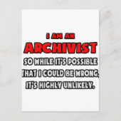 Funny Archivist .. Sehr unwahrscheinlich Postkarte (Vorderseite)