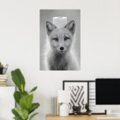 Funny Arctic Fox Bathroom Print, Toilet Paper on Poster (Heimbüro)